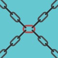 Intersecting chains, team concept Royalty Free Stock Photo