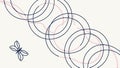 Intersecting circles pattern, geometric abstract design, modern vector graphic vector design Generative AI Royalty Free Stock Photo