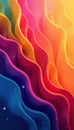 Intersecting colorful forms, fluid lines, rich gradient, geometry, artistic