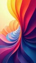 Intersecting colorful forms, fluid lines, rich gradient, colorful pattern, abstract shapes