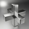 Intersecting cubes forming a metallic star isolated on transparent background Royalty Free Stock Photo