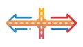 Intersecting Directional Arrows Icon, Vector Design Generative AI Royalty Free Stock Photo