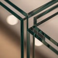 Glass panels with sharp clean lines form a precise geometric Royalty Free Stock Photo