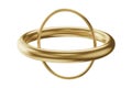 Intersecting Gold Rings Object interlocking geometric Royalty Free Stock Photo