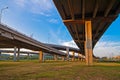 Intersecting lines of Bangkok freeway.