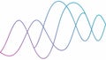 Intersecting multi-color sine waves, symbolizing complex frequencies. vector design Generative AI Royalty Free Stock Photo