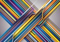 Intersecting multicolored stripes create a dynamic geometric Royalty Free Stock Photo