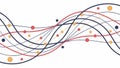 Intersecting Wavy Lines with Dots, Abstract Pattern, vector design Generative AI Royalty Free Stock Photo