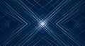 Intersecting white lines create a geometric pattern on a dark blue background. The Royalty Free Stock Photo