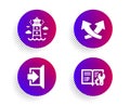 Intersection arrows, Exit and Lighthouse icons set. Engineering documentation sign. Vector