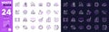 Intersection arrows, Inspect and Lighthouse line icons for website, printing. For design. Vector
