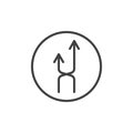 Intersection arrows line icon
