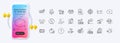 Intersection arrows, Present and Builders union line icons for web app. Pictogram icon Vector