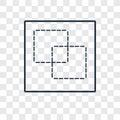 Intersection concept vector linear icon isolated on transparent Royalty Free Stock Photo