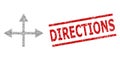 Intersection Directions Recursion Mosaic of Intersection Directions Icons and Scratched Directions Seal