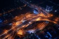 Intersection highway road. Generate Ai Royalty Free Stock Photo