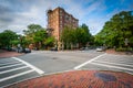 The intersection of Marlborough Street and Dartmouth Street, in