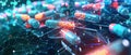 The intersection of pharmacology and digital technology molecular models and drug development data Royalty Free Stock Photo