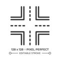 Intersection pixel perfect line icon Royalty Free Stock Photo