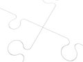 Intersection of puzzle pieces in white close-up Royalty Free Stock Photo