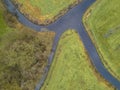 Intersection of rivers in winter