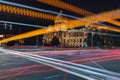 Intersection at rush hour in Belgrade night