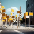 Intersection signposts ensuring safe navigation