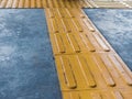 Intersection of Tactile Paving on Ground Surface as Guidance or Warning Sign To Help Visually Impaired or Blind Pedestrians.