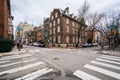 The intersection of 18th Street and Pine Street in Center City, Philadelphia, Pennsylvania