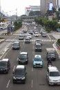 the intersection of Thamrin Jakarta, Indonesia red light Royalty Free Stock Photo
