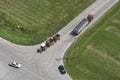 Intersection Traffic Rural Highway Aerial View Royalty Free Stock Photo