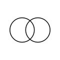 Intersection of two sets and venn diagrams in set theory. Royalty Free Stock Photo