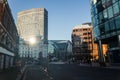 Intersection of Vauxhall Bridge Road and Victoria Street, London Royalty Free Stock Photo