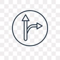 Intersection vector icon isolated on transparent background, lin
