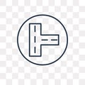 Intersection vector icon isolated on transparent background, lin
