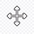 Intersection vector linear icon isolated on transparent background, Intersection transparency concept can be used for web and mobi