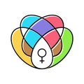 intersectional feminism woman color icon vector illustration Royalty Free Stock Photo