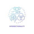 Intersectionality blue gradient concept icon Royalty Free Stock Photo