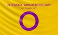 Intersex awareness day october 26th. Vector design concept with waving intersex flag.