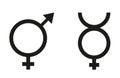 Intersex gender symbol on a white background