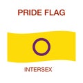 Intersex pride flag on white background. Pride symbol.The official symbol of the community
