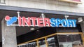 Intersport shop facade. Intersport is an international organization of shops in sportswear and sports accessories. Drottninggatan