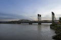 Interstate Bridge Over Columbia River at Dusk Royalty Free Stock Photo