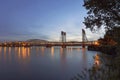 Interstate Bridge Over Columbia River After Sunset Royalty Free Stock Photo