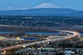 Interstate 205 Freeway over Columbia River Blue Hour