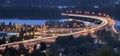 Interstate 205 Freeway Over Columbia River at Dusk Royalty Free Stock Photo