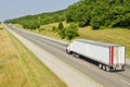 Interstate Freeway With Semi Truck Royalty Free Stock Photo