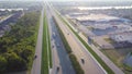 Interstate Highway I-10 along Little Woods and Read Boulevard East urban neighborhoods in New Orleans, Louisiana, USA with Royalty Free Stock Photo