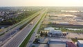 Interstate Highway I-10 along Little Woods and Read Boulevard East urban neighborhoods in New Orleans, Louisiana, USA with Royalty Free Stock Photo