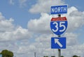 Interstate Highway 35 North Road Sign